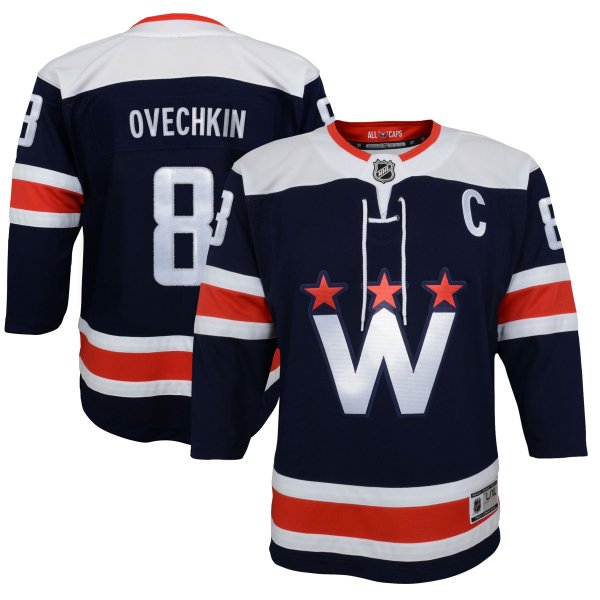 Youth Washington Capitals Alexander Ovechkin Navy 2020/21 Alternate Premier Player Jersey