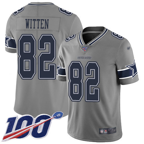 Dallas Cowboys #82 Jason Witten Gray Men's Stitched NFL Limited Inverted Legend 100th Season Jersey