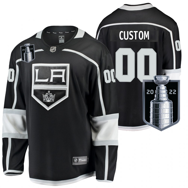 Men's Los Angeles Kings Black 2022 Stanley Cup Playoffs Home Custom Jersey