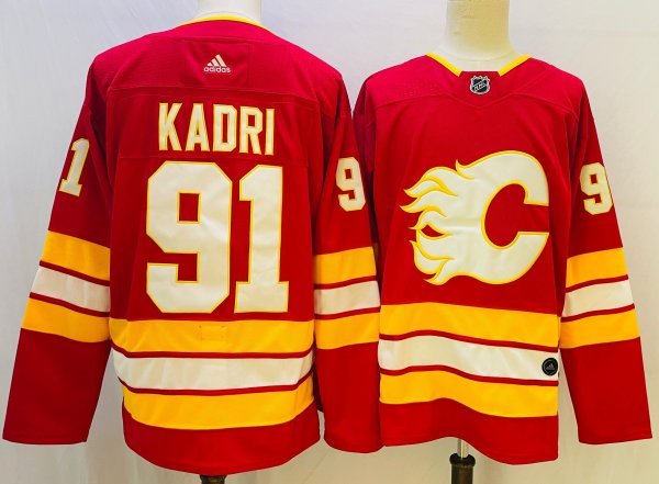 Men's #91 Nazem Kadri Calgary Flames Red NHL Jersey