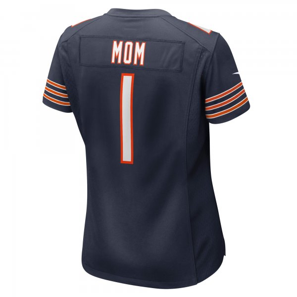 Women's Chicago Bears Number 1 Mom Nike Navy Game Jersey