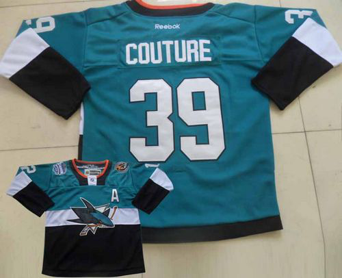 San Jose Sharks #39 Logan Couture Teal/Black 2015 Stadium Series Stitched NHL Jersey