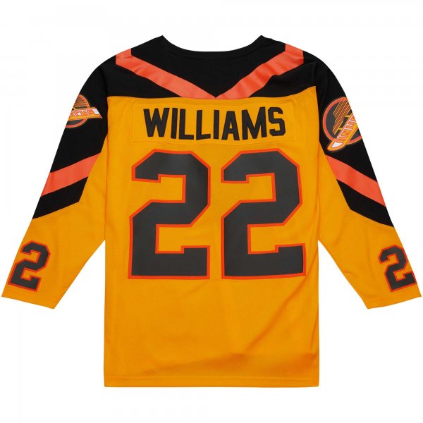 Men's Vancouver Canucks Dave Williams Mitchell & Ness Yellow Men's 1981/82 Blue Line Player Jersey