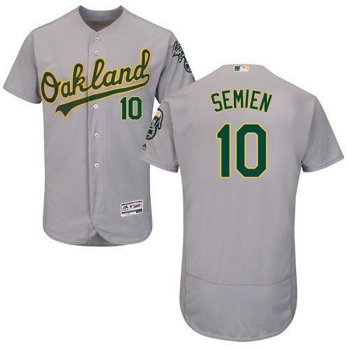 Oakland Athletics #10 Marcus Semien Grey Flexbase Collection Stitched MLB Jersey