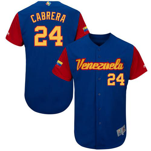 Team Venezuela #24 Miguel Cabrera Royal 2017 World Baseball Classic Stitched MLB Jersey