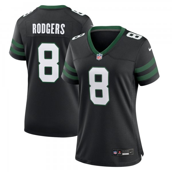 Women's New York Jets Aaron Rodgers Nike Legacy Black Alternate Game Jersey