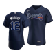 Men's Atlanta Braves #12 Sean Murphy Flex Base Nike Navy Jersey