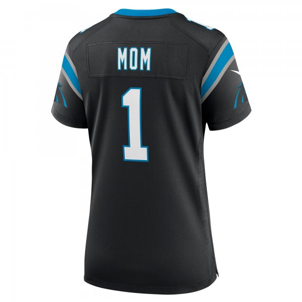 Women's Carolina Panthers Number 1 Mom Nike Black Game Jersey