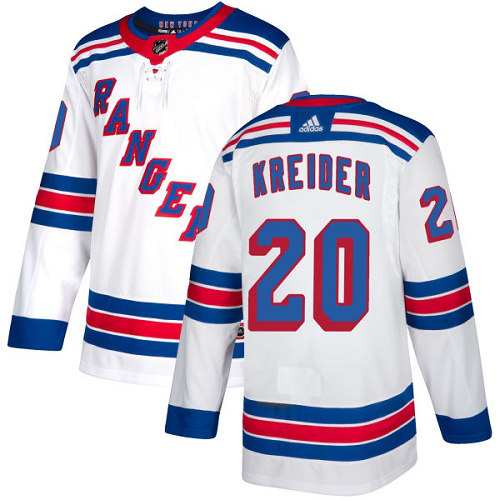 Adidas New York Rangers #20 Chris Kreider White Road Stitched NHL Jersey