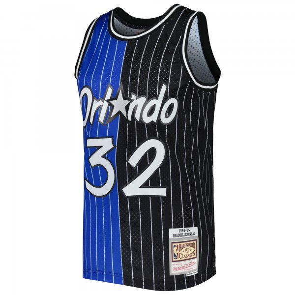 Men's Orlando Magic Shaquille O'Neal Mitchell & Ness Blue/Black Hardwood Classics 1994/95 Split Swingman Jersey