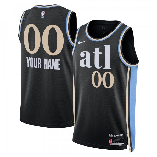 Unisex Atlanta Hawks  Nike Black 2023/24 Custom Swingman Jersey - City Edition