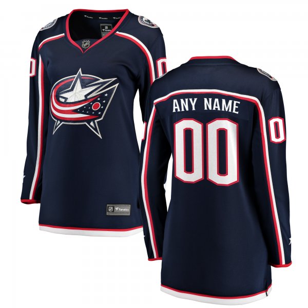 Women's Columbus Blue Jackets Fanatics Navy Home Breakaway Custom Jersey