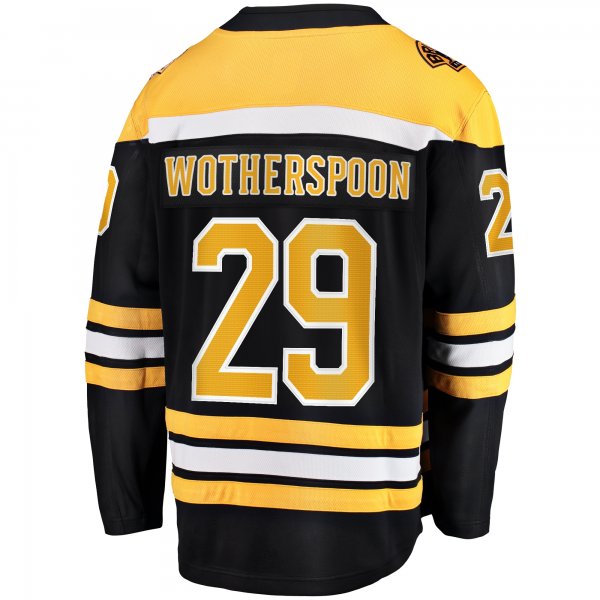 Men's Boston Bruins Parker Wotherspoon Fanatics Black Home Premier Breakaway Player Jersey