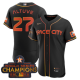 Men's Houston Astros #27 Jose Altuve 2023 Space City Champions Flex Base Black Jersey