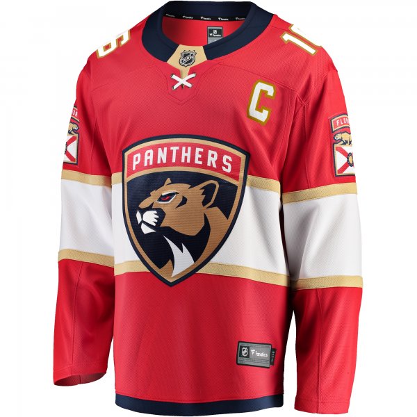 Men's Florida Panthers Aleksander Barkov Fanatics Red Captain Patch Home Breakaway Jersey