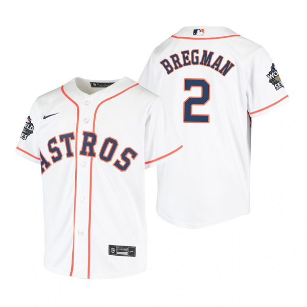 Youth Houston Astros Alex Bregman White 2022 World Series Cool Base Jersey