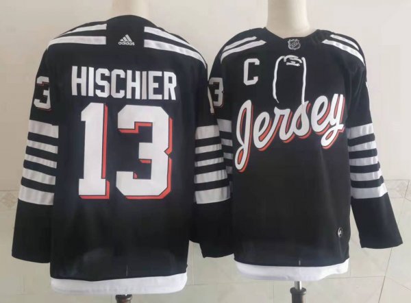 Men's #13 Nico Hischier New Jersey Devils Black NHL Jersey