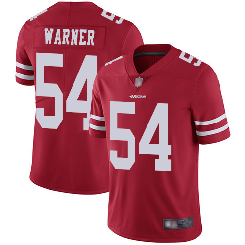 Men's San Francisco 49ers #54 Fred Warner Red Team Color Stitched NFL Vapor Untouchable Limited Jersey