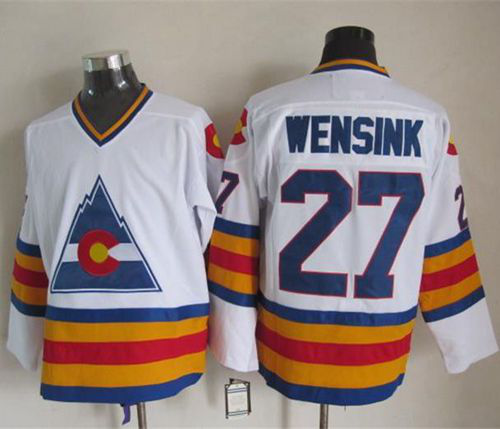 Colorado Avalanche #27 John Wensink White CCM Throwback Stitched NHL Jersey