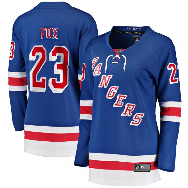 Women's New York Rangers Adam Fox Fanatics Blue Home Breakaway Jersey