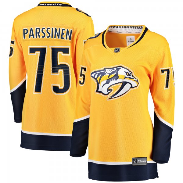 Women's Nashville Predators Juuso Parssinen Fanatics Gold Home Breakaway Player Jersey