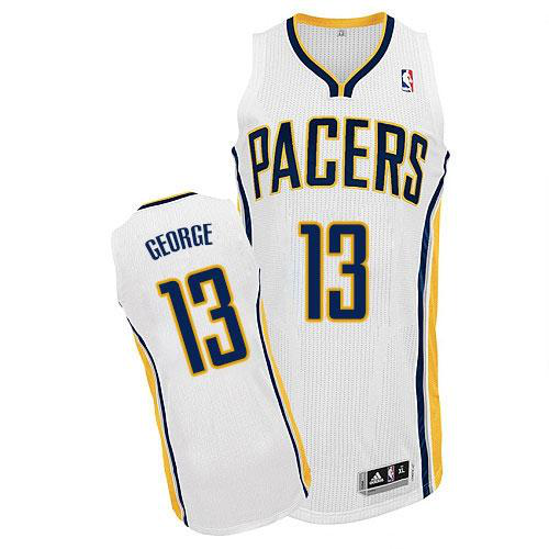 Men's Revolution 30 Indiana Pacers #13 Paul George White Stitched NBA Jersey