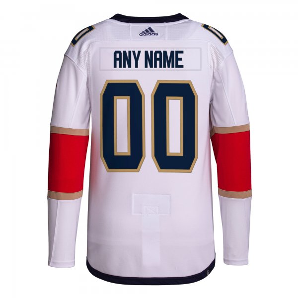 Men's Florida Panthers  adidas White Away  Primegreen Custom Jersey