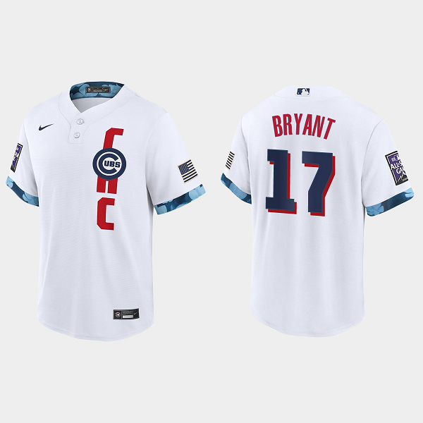 Men's Chicago Cubs #17 Kris Bryant White 2021 MLB All-Star Game Jersey