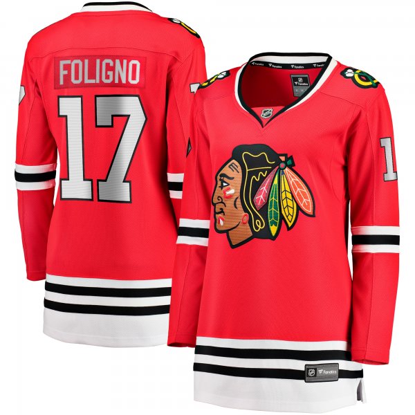 Women's Chicago Blackhawks Nick Foligno Fanatics Red Home Breakaway Player Jersey