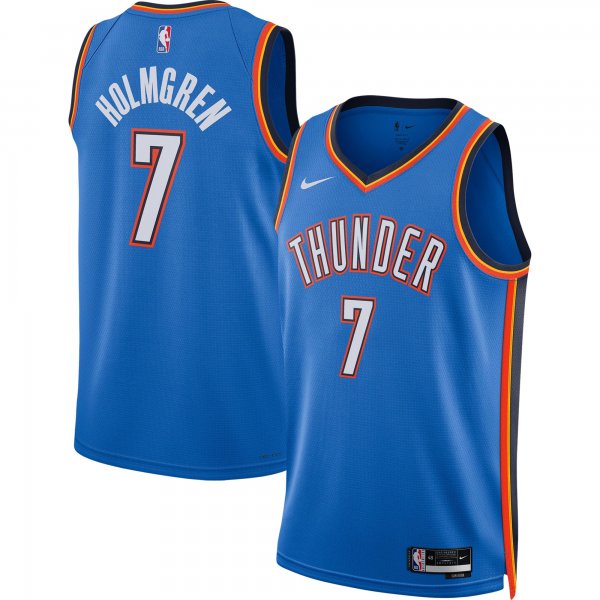 Unisex Oklahoma City Thunder Chet Holmgren Nike Blue 2022 NBA Draft First Round Pick Player Swingman Jersey - Icon Edition