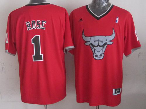 Men's Chicago Bulls #1 Derrick Rose Red 2013 Christmas Day Swingman Stitched NBA Jersey