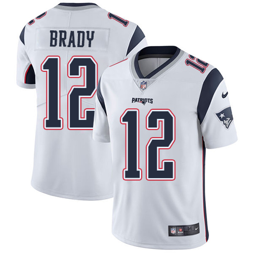 Nike New England Patriots #12 Tom Brady White Men's Stitched NFL Vapor Untouchable Limited Jersey