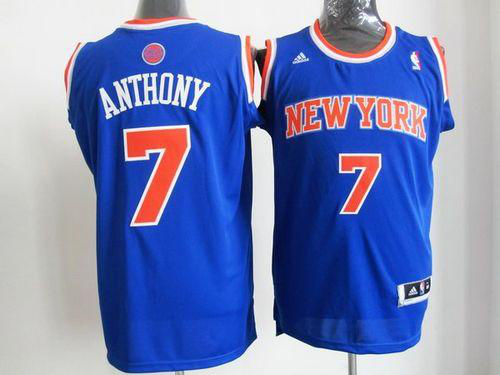 Men's New York Knicks #7 Carmelo Anthony Blue Road New 2012-13 Season Stitched NBA Jersey