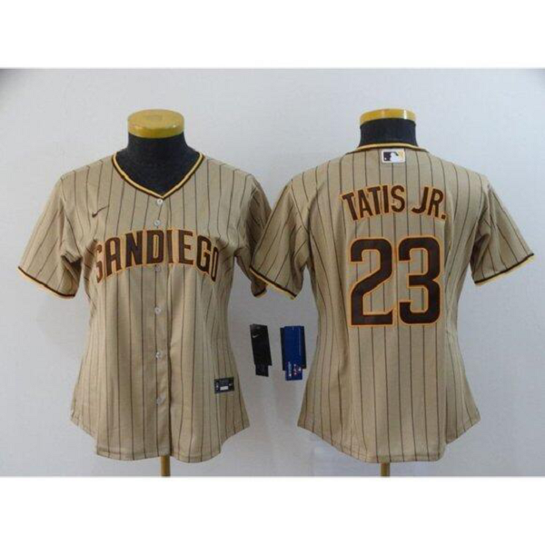 Women's San Diego Padres #23 Fernando TatÃ¨ÂÂÃ§ÂÂÃ¨ÂÂÃ©Â©Â´Ã¨ÂÂÃ©ÂÂÃ¨ÂÂÃ§ÂÂÃ¨ÂÂÃ©Â©Â´Ã¨ÂÂÃ©ÂÂs Jr. Nike Tan/Brown Alternate 2020 MLB Jersey