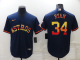 Men's Houston Astros #34 Nolan Ryan Navy Blue Rainbow Stitched MLB Cool Base Nike Jersey