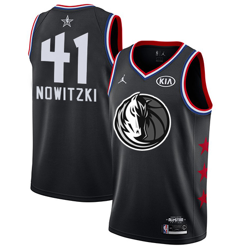 Men's Jordan Brand Men's Dallas Mavericks #41 Dirk Nowitzki Black Swingman 2019 All-Star Game NBA Jersey