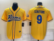 Men's Los Angeles Rams #9 Matthew Stafford Yellow Stitched Baseball Cool Base Jersey