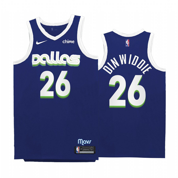 Men's NBA Dallas Mavericks Spencer Dinwiddie Navy #26 2022-23 City Edition Jersey