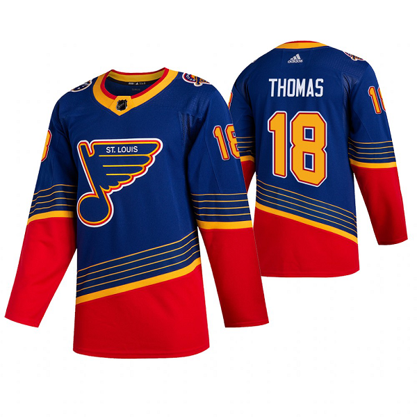 Men's Adidas St. Louis Blues #18 Robert Thomas 90s Vintage 2019-20 Royal Jersey