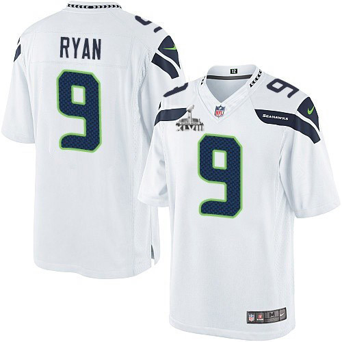 Seattle Seahawks Super Bowl XLVIII #9 Men's Jon Ryan Limited Road White Jersey