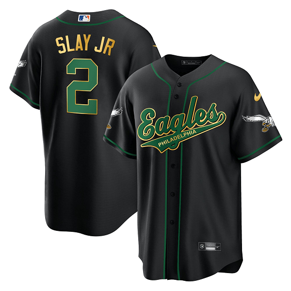 Men's Philadelphia Eagles #2 Darius Slay Jr Black Baseball Stitched Jersey