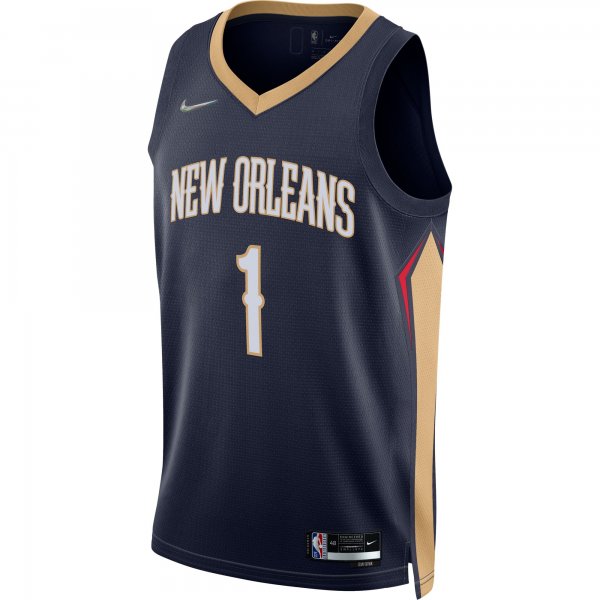 Men's New Orleans Pelicans Zion Williamson Nike Navy 2021/22 Diamond Swingman Jersey - Icon Edition