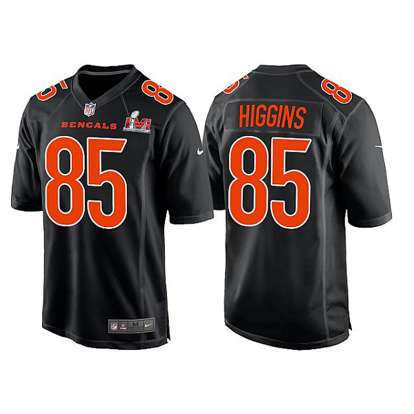 Men's Cincinnati Bengals #85 Tee Higgins 2022 Black Super Bowl LVI limited Stitched Jersey