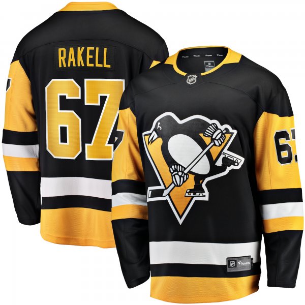 Men's Pittsburgh Penguins Rickard Rakell Fanatics Black Home Breakaway Player Jersey