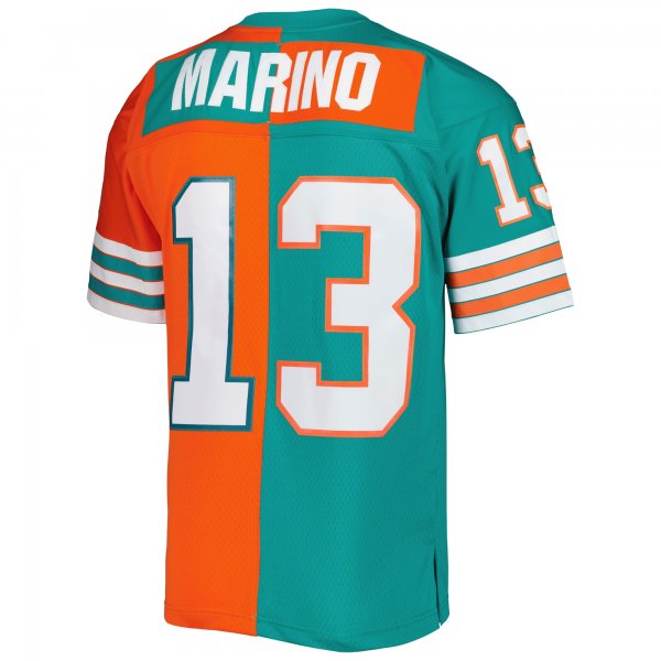 Men's Miami Dolphins Dan Marino Mitchell & Ness Aqua/Orange 1984 Split Legacy Replica Jersey