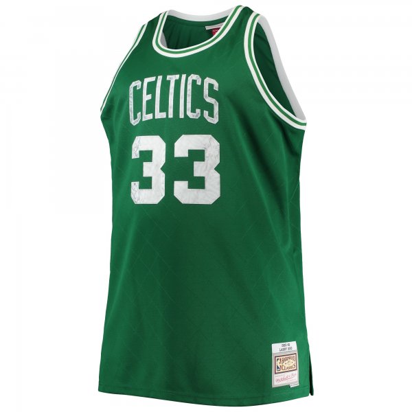 Men's Boston Celtics Larry Bird Mitchell & Ness Kelly Green Big & Tall 1985/86 NBA 75th Anniversary Diamond Swingman Jersey