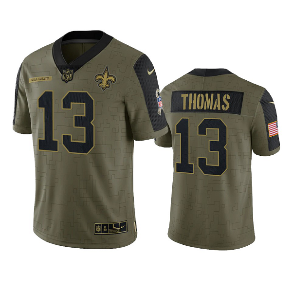 New Orleans Saints Michael Thomas Olive 2021 Salute To Service Men's Limited NFL Jersey