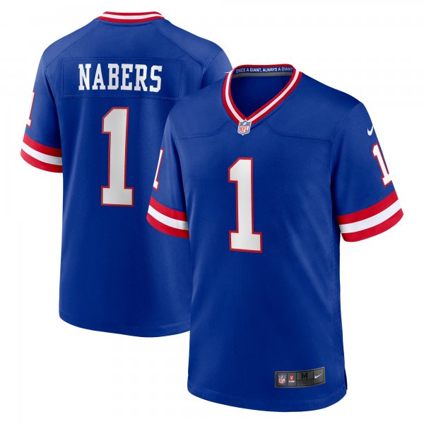 Men's New York Giants Malik Nabers Nike Royal 2nd Alternate 2024 NFL Draft Game Jersey