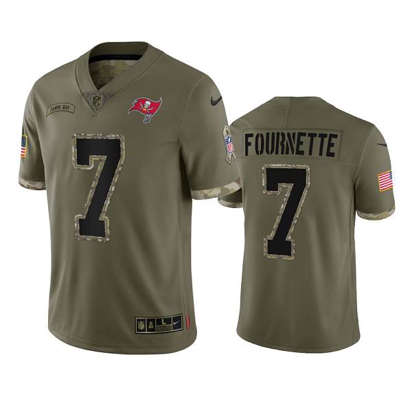 Tampa Bay Buccaneers Leonard Fournette Olive 2022 Salute To Service Jersey #7