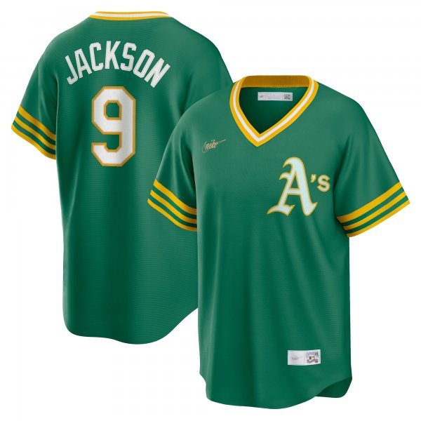 Men's Oakland Athletics Reggie Jackson Nike Kelly Green Road Cooperstown Collection Player Jersey